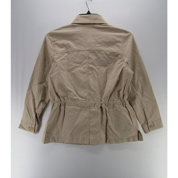 Eddie Bauer Jacket Petites PL Khaki Button Up Pockets Outdoor Preppy - Picture 6 of 10